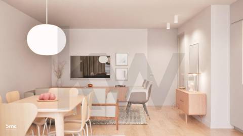 T1 kit com terraço a poente, no centro de Leça da Palmeira