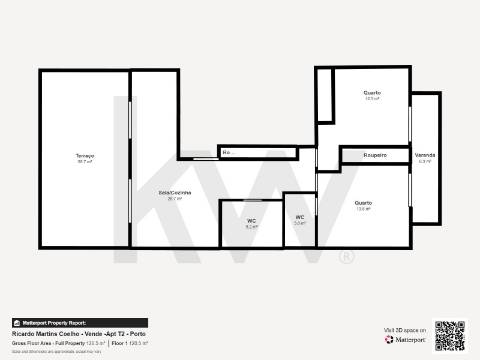 Apartamento T2 Penthouse com Terraço e Vistas Desafogadas