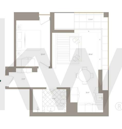 Apartamento T1 com varanda e garagem junto ao Arrábida
