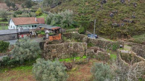 Ruínas com terreno em São Lourenço da Montaria, junto às cascatas do Rio Âncora
