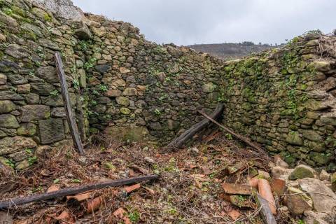 Ruínas com terreno em São Lourenço da Montaria, junto às cascatas do Rio Âncora
