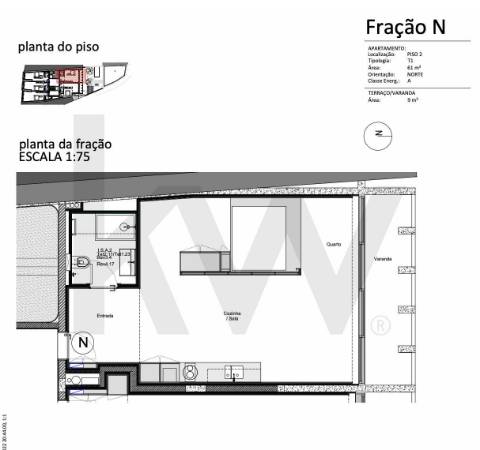 Apartamento T1 com varanda no centro de Braga