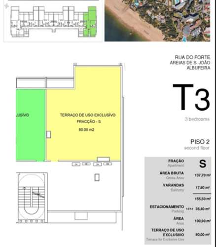 Apartamento T3 com piscina , garagem e elevador | vista mar| 200 m da Praia| Albufeira