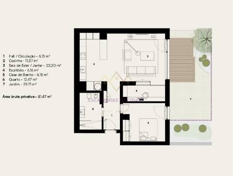 T1+1 com Jardim Privativo 30 m2 em Condomínio com Ginásio, na Junqueira