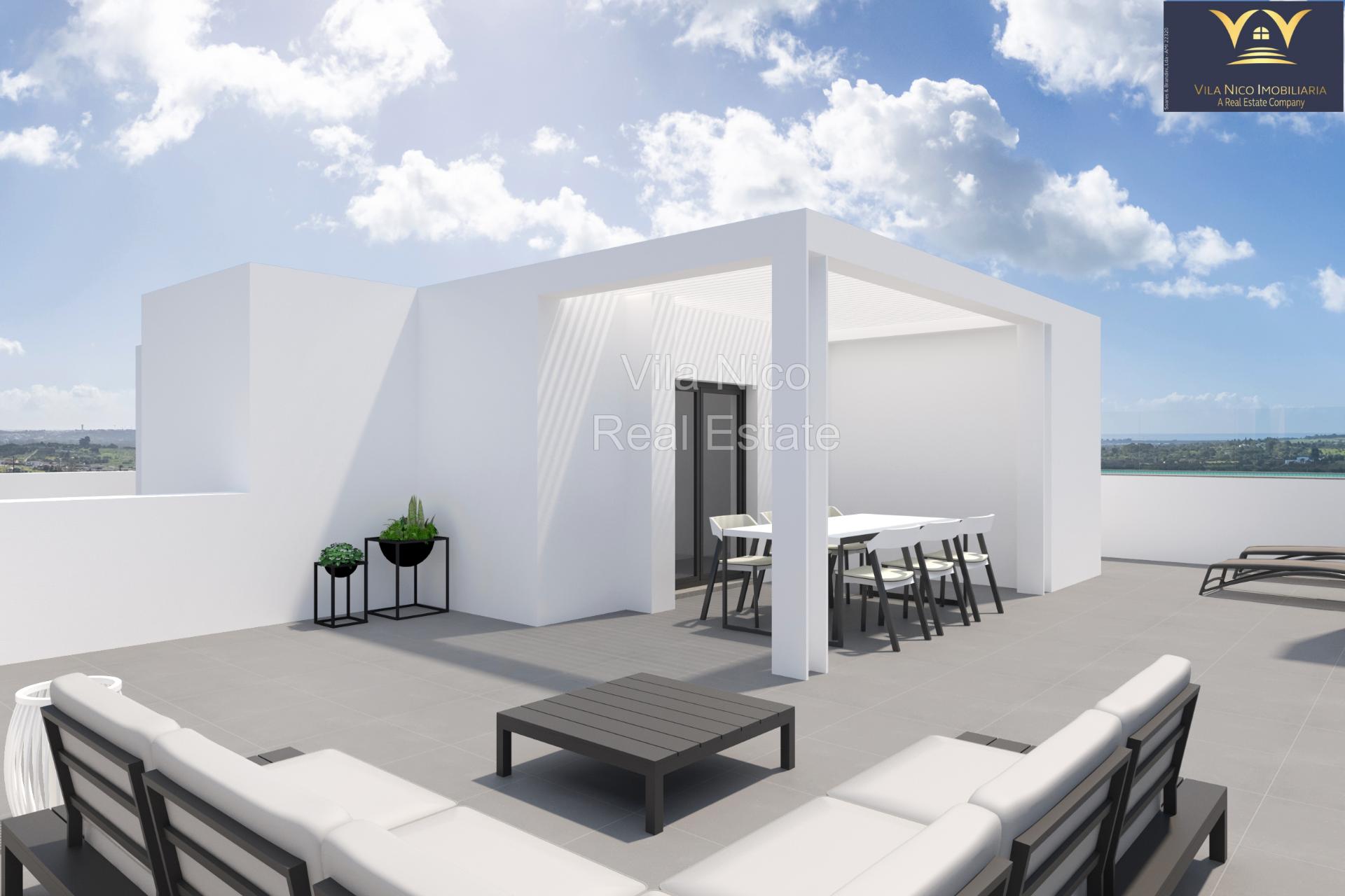 Apartmento com piscina privada no terrço e vista do mar