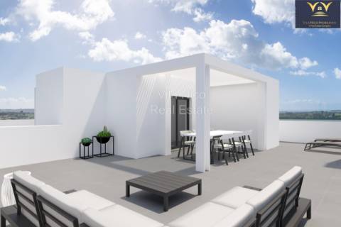 Apartmento com piscina privada no terrço e vista do mar