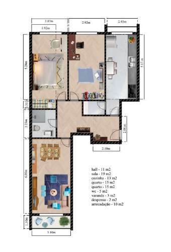 T2 com boas áreas na Agualva