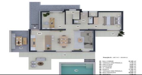 Elegante moradia T2+1 de 2 pisos e piscina privada , Golfe - em construção pronta em Abril 2026