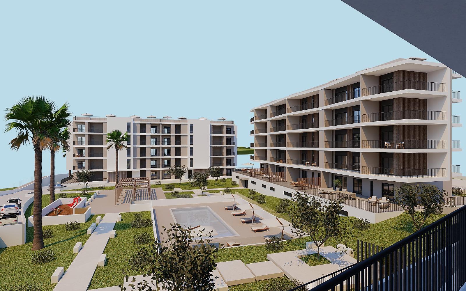 Apartamento T2 perto da praia em condomínio fechado em construção em Portimão