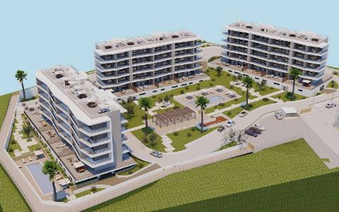 Apartamento T2 perto da praia em condomínio fechado em construção em Portimão