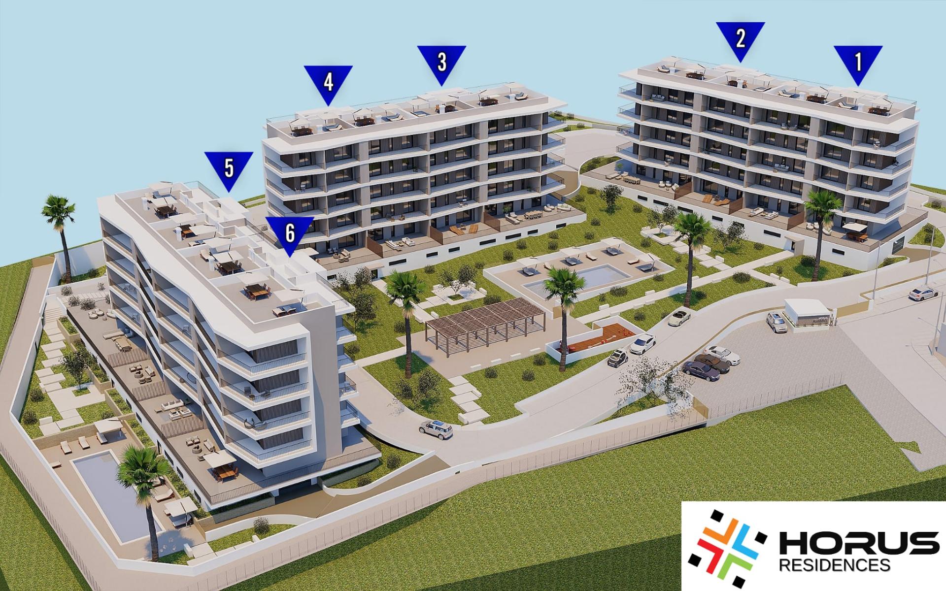 Apartamento T2 perto da praia em condomínio fechado em construção em Portimão