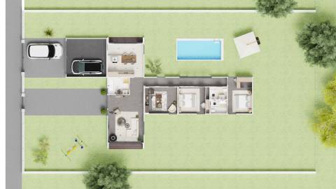 Moradia T3 Chave na Mão com Piscina