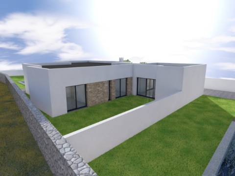 Moradia lote B - Moradia isolada térrea T3 com garagem e piscina em Lagoa do Cão, Aljubarrota