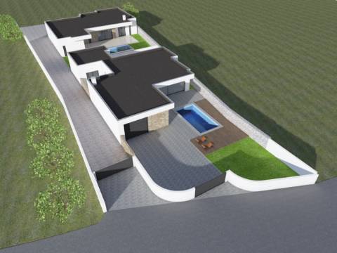 Moradia lote B - Moradia isolada térrea T3 com garagem e piscina em Lagoa do Cão, Aljubarrota