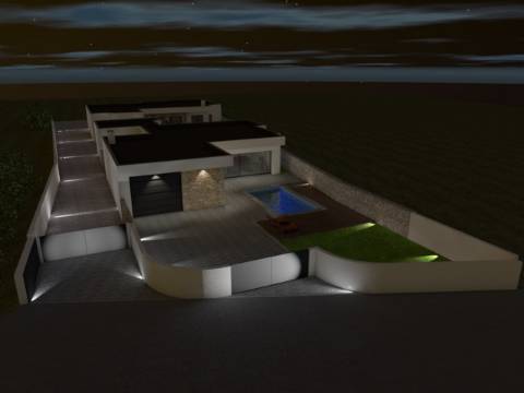 Moradia lote B - Moradia isolada térrea T3 com garagem e piscina em Lagoa do Cão, Aljubarrota