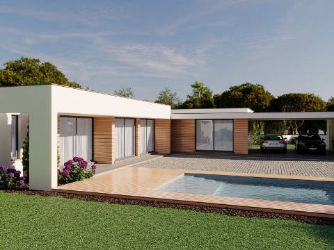 Moradia V3 térrea com garagem e vista campo