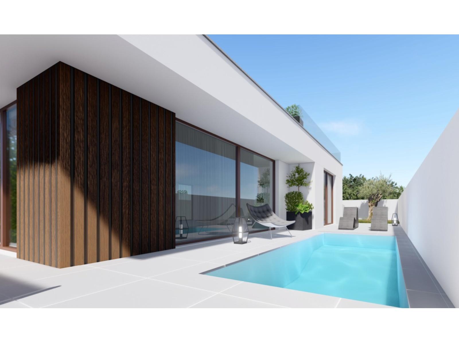 Moradia V3 térrea com piscina e terraço a 5 minutos das praias