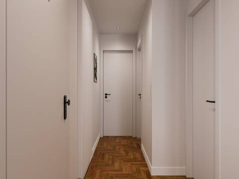 Apartamento T2 com varanda e vista de Rio - totalmente renovado