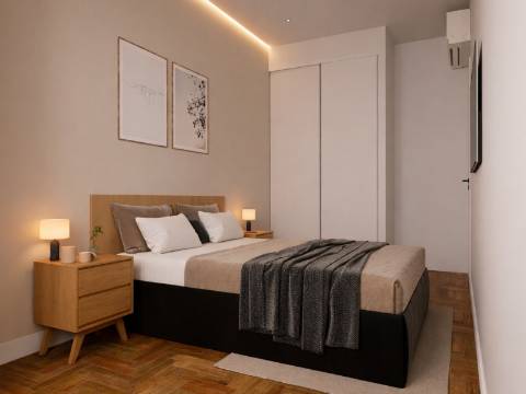 Apartamento T2 com varanda e vista de Rio - totalmente renovado