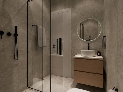 Apartamento T2 com varanda e vista de Rio - totalmente renovado