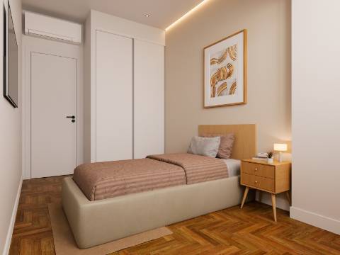 Apartamento T2 com varanda e vista de Rio - totalmente renovado