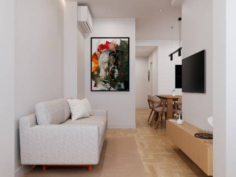 Apartamento T2 de charme, com varanda e deslumbrante vista de rio em São Vicente