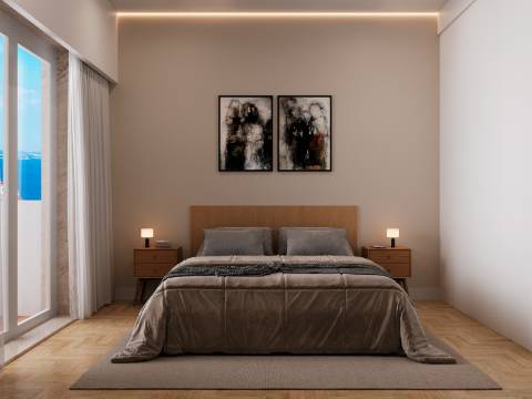 Apartamento T2 de charme, com varanda e deslumbrante vista de rio em São Vicente