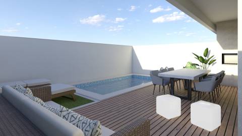 MORADIA T4 GEMINADA ARQUITETURA CONTEMPORÂNEA COM PISCINA - FERNÃO FERRO