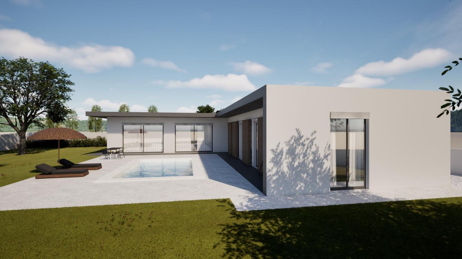 Moradia T3 térrea com piscina - entre a Foz do Arelho e Caldas da Rainha
