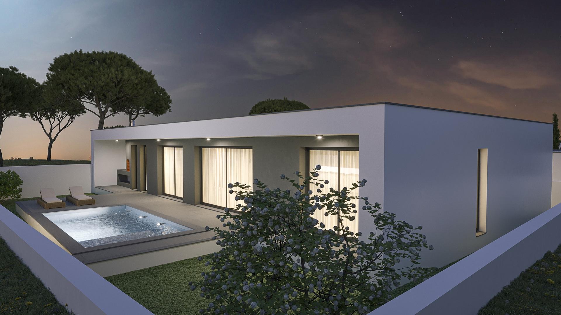 
MORADIA T4 TÉRREA DE ARQUITETURA MODERNA COM PISCINA - NADADOURO
