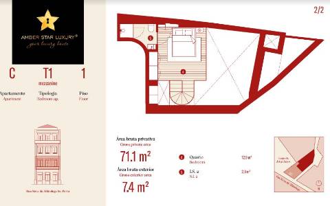 Apartamento T1+1 no Centro Histórico do Porto