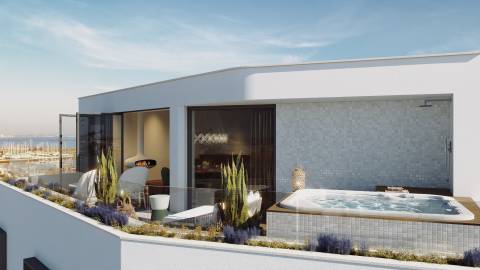 Penthouse com Terraço Privado, Jacuzzi e Vista Panorâmica sobre Lagos