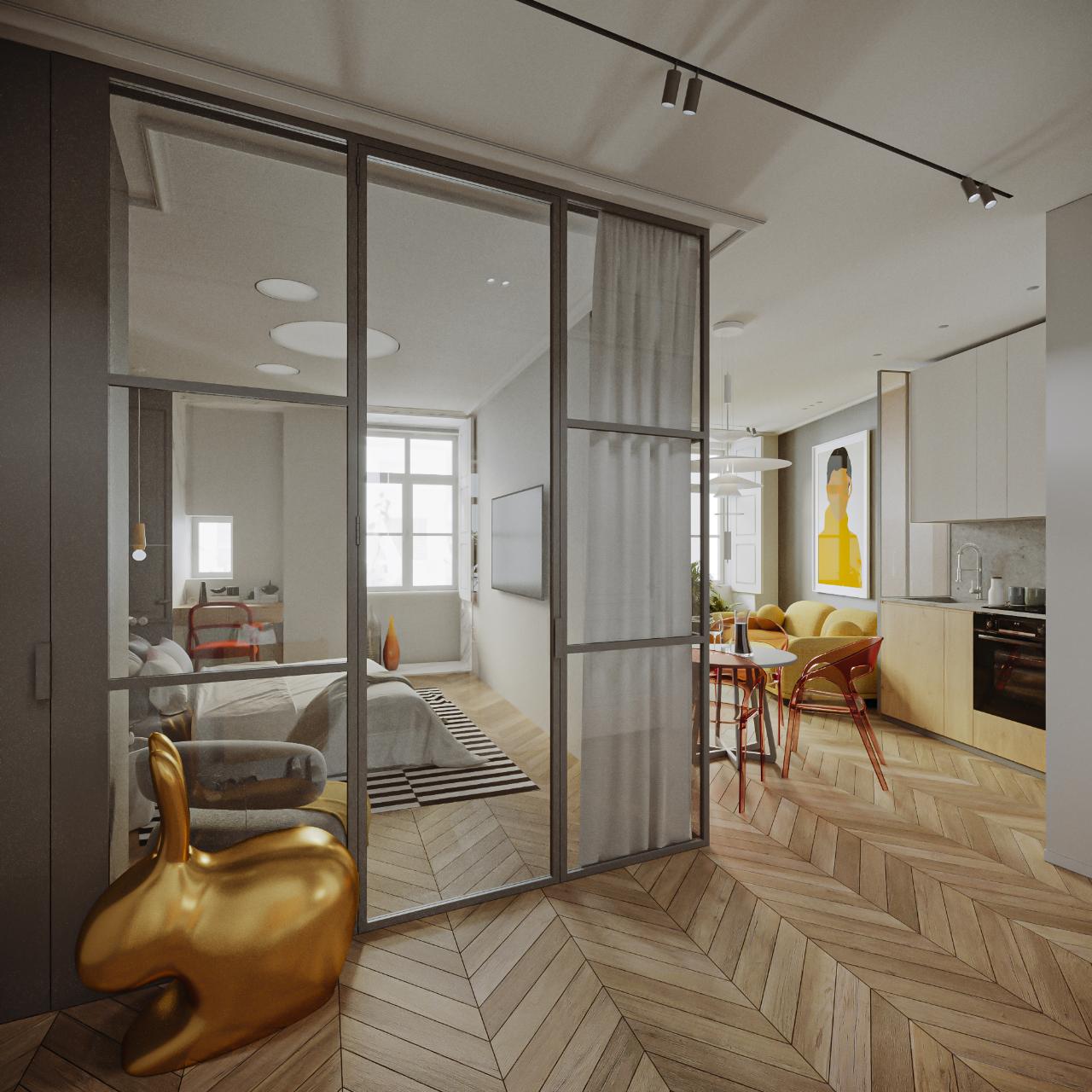 Apartamento T1 de 57m2 na Rua do Comércio do Porto