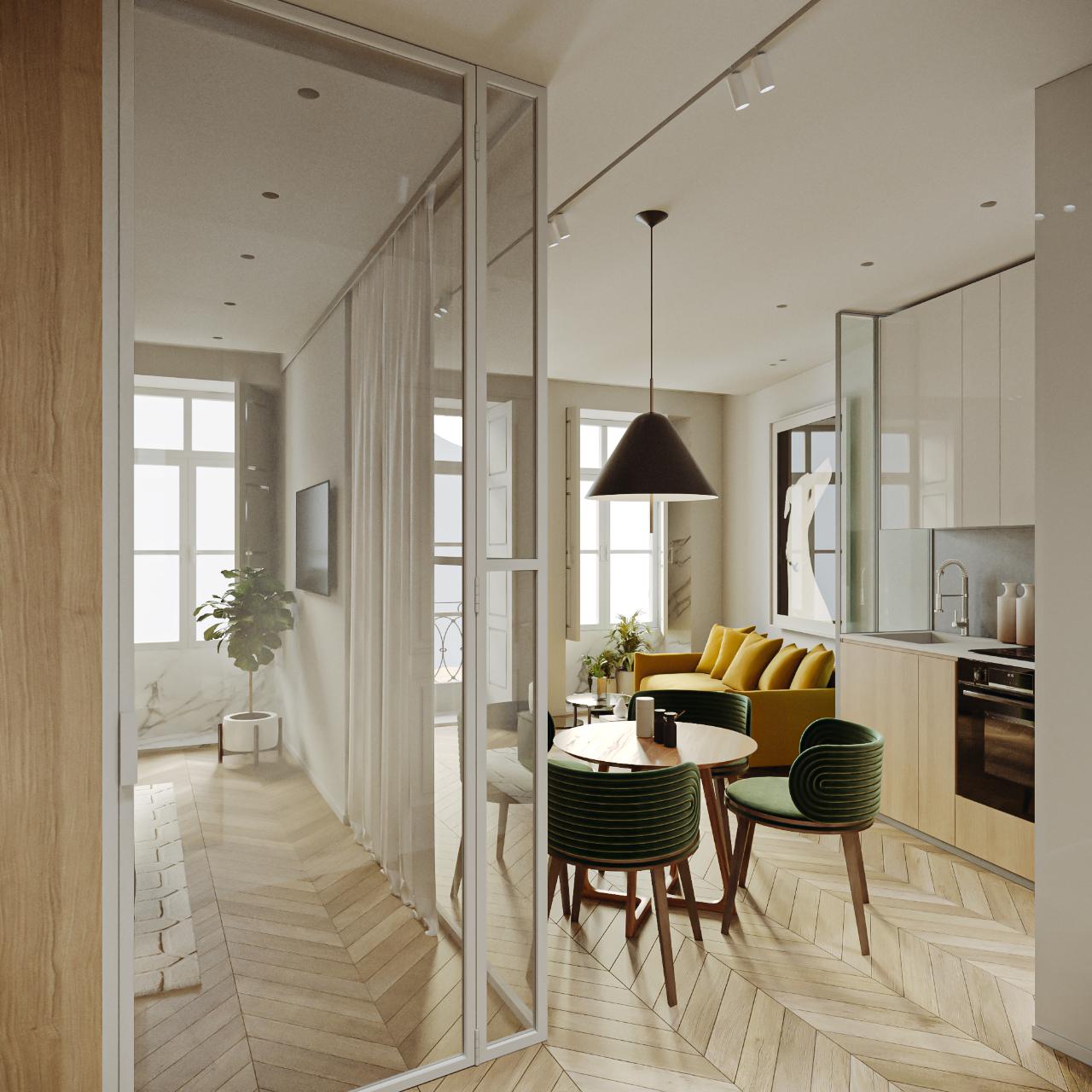 Apartamento T1 de 57m2 na Rua do Comércio do Porto