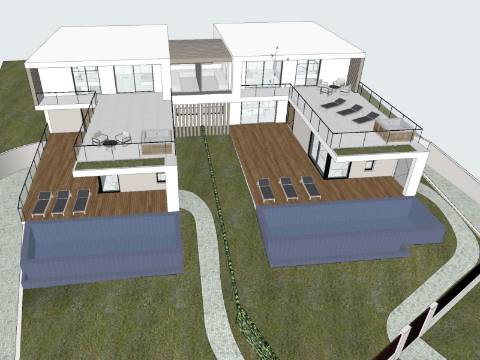 SANTA BÁRBARA DE NEXE - Lote de terreno com projeto aprovado para duas moradias de 4 quarto, VISTA MAR