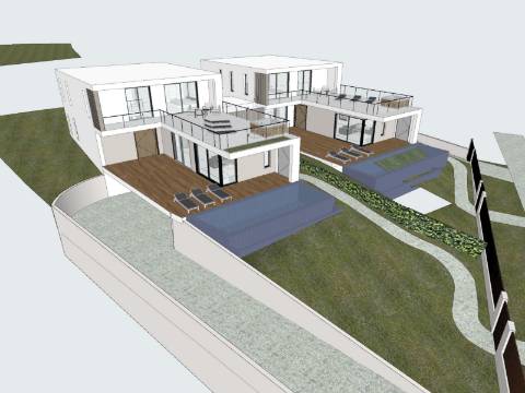 SANTA BÁRBARA DE NEXE - Lote de terreno com projeto aprovado para duas moradias de 4 quarto, VISTA MAR