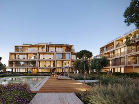 VILAMOURA - Apartamento T2 com Piscina e jardim comum em empreendimento em construção