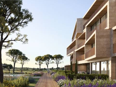 VILAMOURA - Apartamento T2 com Piscina e jardim comum em empreendimento em construção