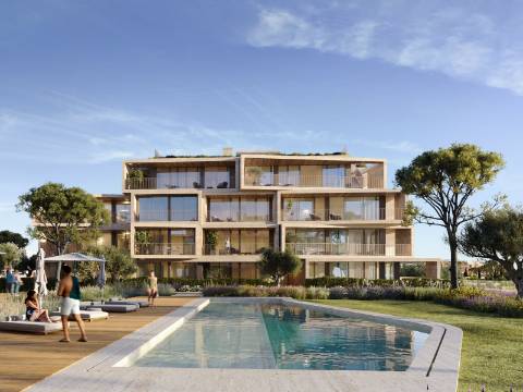 VILAMOURA - Apartamento T2 com Piscina e jardim comum em empreendimento em construção