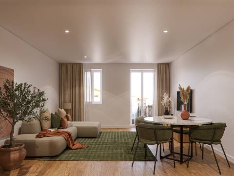 Apartamento com vista num condomínio com Jardim e piscina Arroios