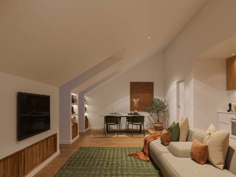 Apartamento com vista num condomínio com Jardim e piscina Arroios