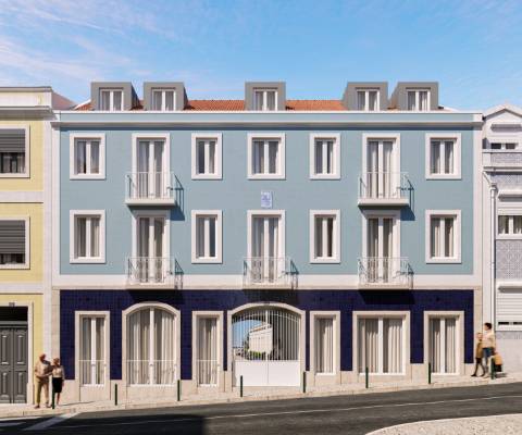 Apartamento com vista num condomínio com Jardim e piscina Arroios