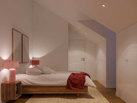 Apartamento com vista num condomínio com Jardim e piscina Arroios