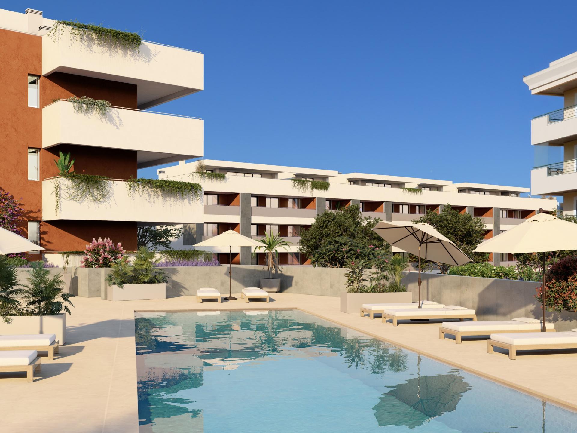 Lagos - Apartamento T2 em empreendimento com piscina, a 5 minutos da praia