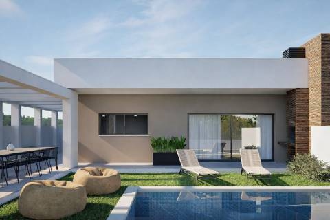 Moradia Térrea T4 de Design Contemporâneo com Piscina Privativa, Suíte com Closet e Garagem