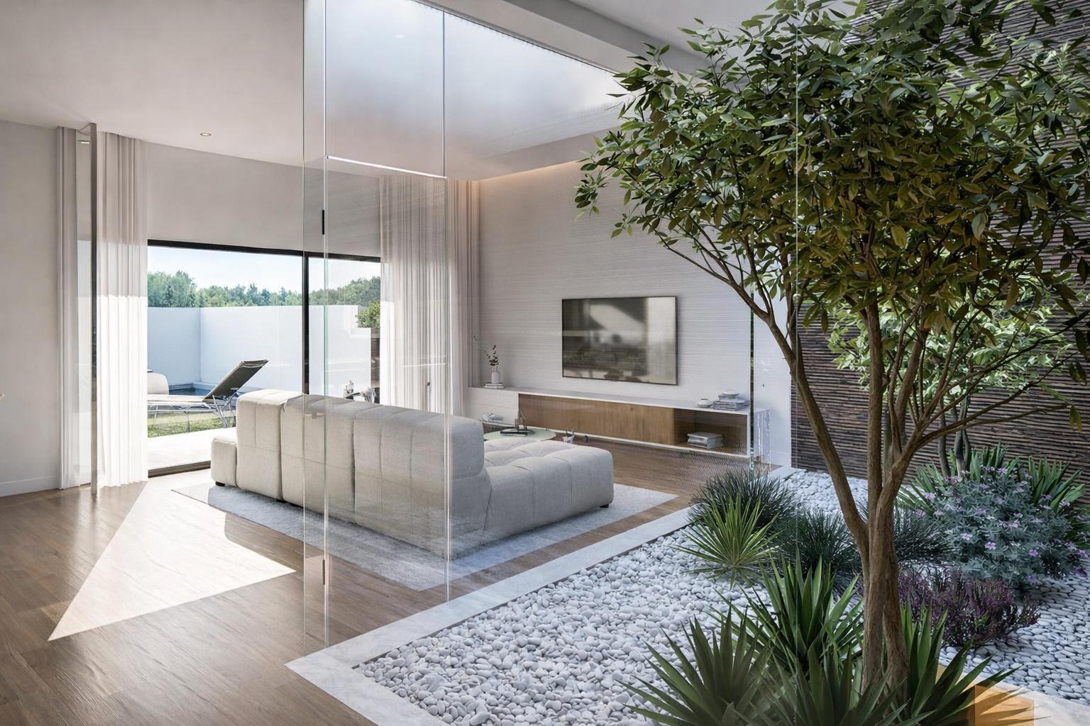 Moradia Térrea T4 de Design Contemporâneo com Piscina Privativa, Suíte com Closet e Garagem