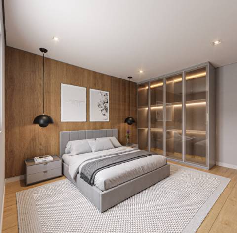 Lote urbano com 750 m² e projeto aprovado para conjunto habitacional contemporâneo de 4 unidades T3 em zona residencial de Évora