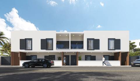 Lote urbano com 750 m² e projeto aprovado para conjunto habitacional contemporâneo de 4 unidades T3 em zona residencial de Évora