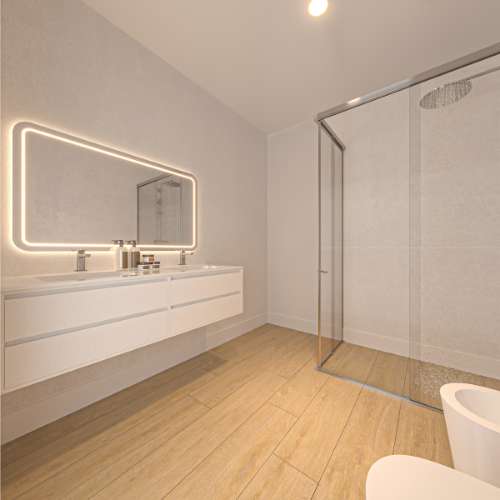 Lote urbano com 750 m² e projeto aprovado para conjunto habitacional contemporâneo de 4 unidades T3 em zona residencial de Évora