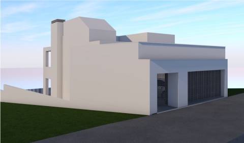 terreno com projeto aprovado para moradia geminada V3com piscina